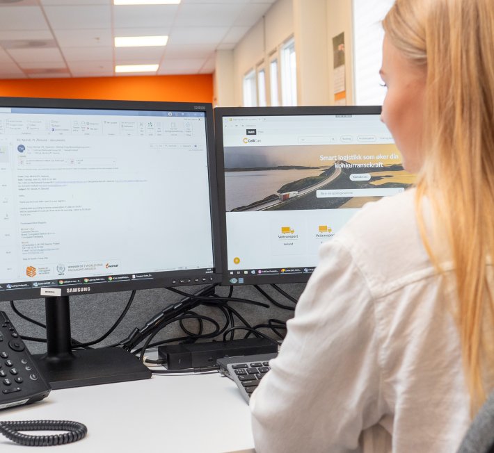 girl working on computer